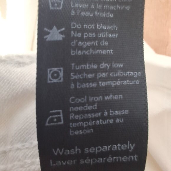 Cropped White Capris George Size 14 Jean Style Zippered Slim Fit Stretchy - Picture 12 of 14